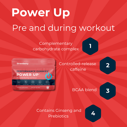 Strawberry Power Up Pre-Workout Supplements 12-Pack