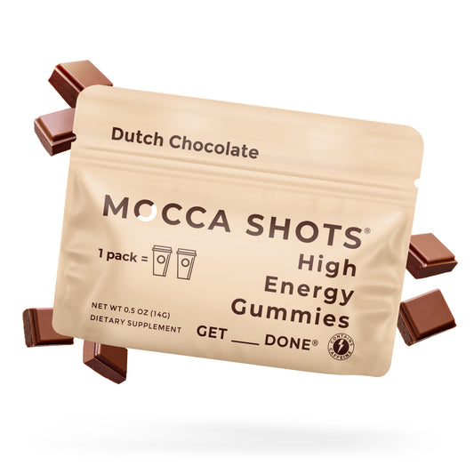 Mocca Shots Energy Gummies with Caffeine Dutch Chocolate 12 Packs