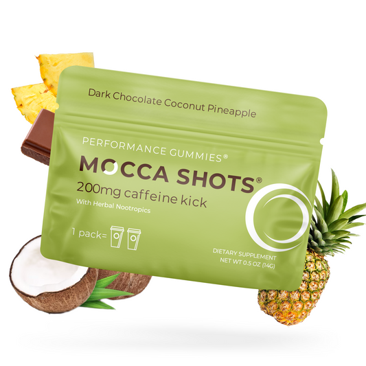 Mocca Shots Energy Gummies with Caffeine  Coconut Pineapple 12-Pack