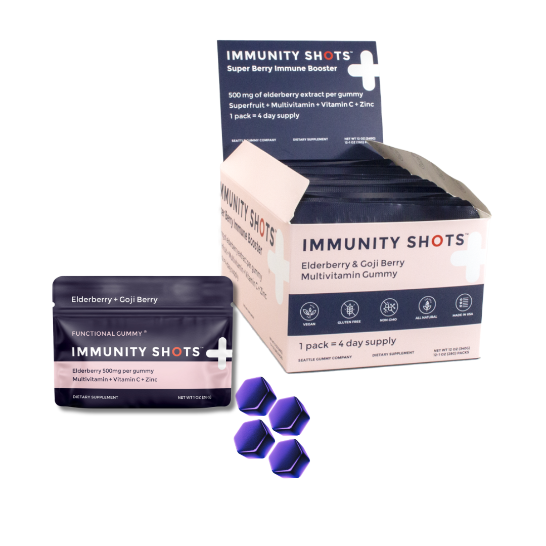 Elderberry & Goji Berry Immunity Shots Gummy Vitamins 12-Pack