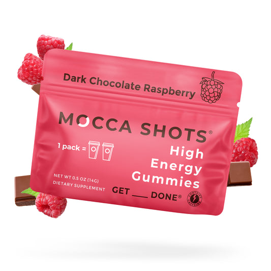 Mocca Shots Energy Gummies with Caffeine Dark Chocolate Raspberry 12