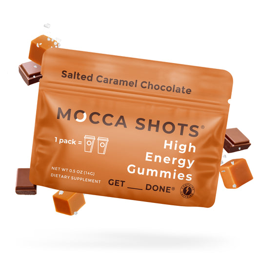 Mocca Shots Energy Gummies with Caffeine Salted Caramel 12 Pack