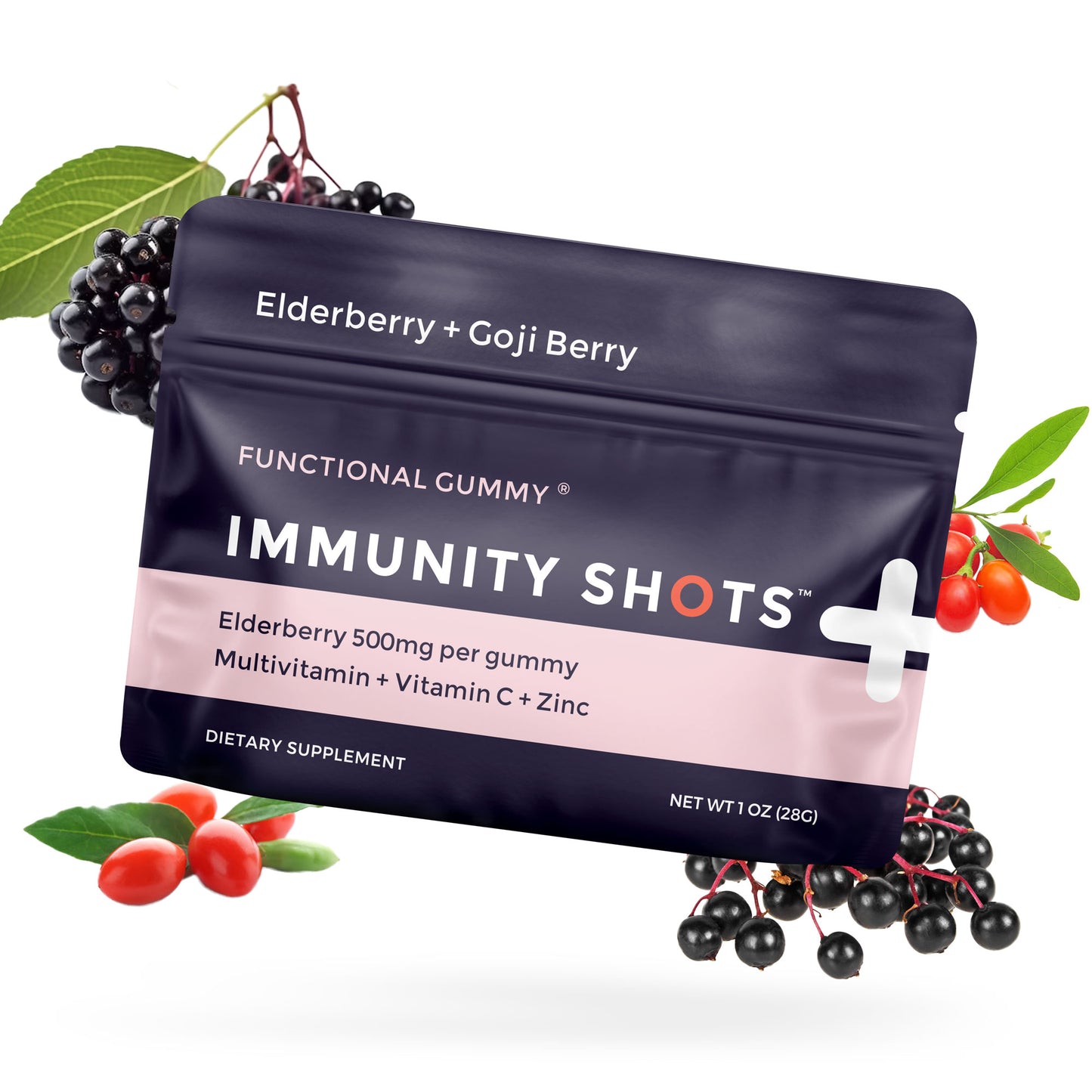 Elderberry & Goji Berry Immunity Shots Gummy Vitamins 12-Pack